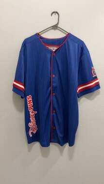 Disney Parks Pin Trading 25th Anniversary Blue Baseball Jersey Adult Medium NEW
